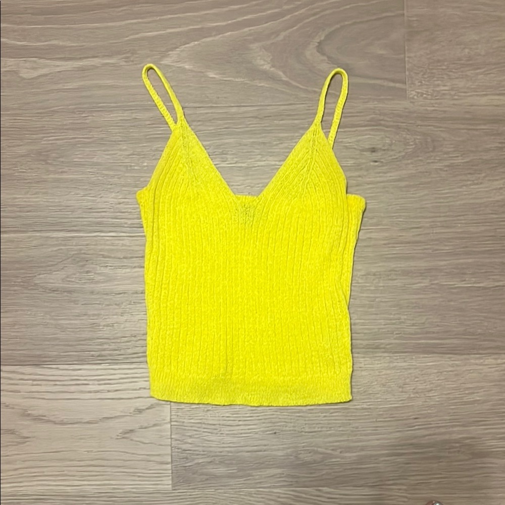 Wild Fable Yellow Ribbed Crop Camisole